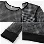 VisSec Femme avec Dentelle Tulle Manches Longues Moulant Haut Top Sexy Slim Elégant Noir Invisibles Rafraîchissantes Femme Sans 