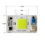 Tesfish 2PCS Puce LED 50W Blanc 6000K 220V COB Chip Aucune Soudure Requise Pilote IC Intelligent Intégré Pour Lumière d'Inondati