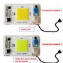 Tesfish 2PCS Puce LED 50W Blanc 6000K 220V COB Chip Aucune Soudure Requise Pilote IC Intelligent Intégré Pour Lumière d'Inondati