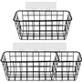 Ouinne Lot de 3 Panier de Rangement Métal, Auto Adhésif Étagère Salle de Bains Douche Serviteur Douche Rangement Organiseur sans