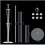 PILIN Kit d'arche de ballons Support d'arche de ballons réutilisable Blanc Ajustable pour les mariages, remises de diplômes, ann