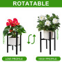 KIMIGO 2 Support de Plantes Réglable,Support de Pots de Fleures en Métal,Support pour Plante pour l'intérieur et l'extérieur ave