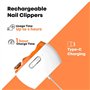 Coupe Ongles Électrique, Coupe Ongles & Lime Électrique 2 En 1, Coupe-Ongles Automatique Professionnel avec 2 Vitesses, Lumière 