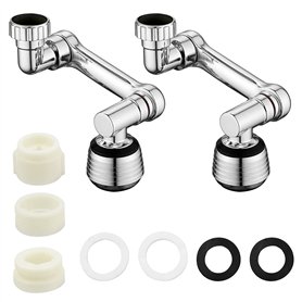 ZIOYA 2 pièces Aérateur de Robinet Rotatif à 1080° Mousseur Robinet Cuisine Extension Filtre Embout Robinet 2 Modes Adaptateur P