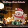 MOROBOR Calendrier de l'Avent de Noël en bois, décoration de table en bois bonhomme de neige avec cube de chiffres pour la maiso