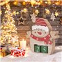 MOROBOR Calendrier de l'Avent de Noël en bois, décoration de table en bois bonhomme de neige avec cube de chiffres pour la maiso