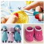 Set Crochet Tricot - 9pcs - Kit Crochets En Avec PoignéE Douce En Caoutchouc - 20 Marquages De Points De Verrouillage - Aiguille