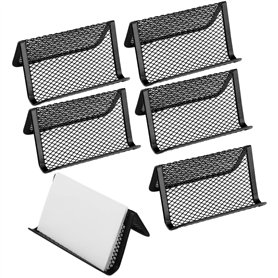 Lot de 6 porte-cartes de visite en maille métallique Porte-cartes de visite portable - Pour bureau