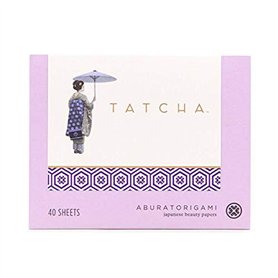 Tatcha Aburatorigami Lot de 40 feuilles d'abaca 100 % naturelles et flocons d'or pour absorber l'excès d'huile