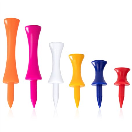 HOLEMZ Tees de Golf Durable Bois de Couleur Tees Incassables Différentes Tailles Long Court Accessoires Portable pour Entraîneme