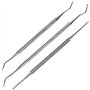 Lime à Ongles Incarnés 3 Pièces Lève-ongles Acier Inoxydable Outil de Correction Double Extrémité Excavateur Instrument pour Man
