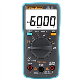 Multimètre numérique 6000 points LCD True-RMS - Voltmètre - Testeur de tension pour voltage