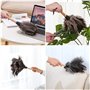 Cdemiy Plumeau Autruche, Plumeau Poussiere Plume avec Poignée Filetée, Ostrich Feather Dusters, pour Bureau, Salon, Bibliothèque