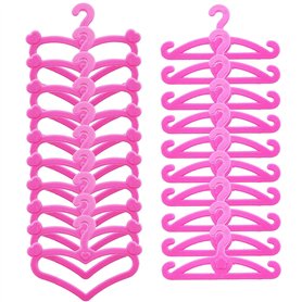 Lot de 20 cintres en plastique rose pour vêtements de poupée Barbie 29
