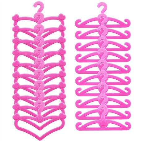 Lot de 20 cintres en plastique rose pour vêtements de poupée Barbie 29