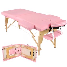 Higliocas Table de Massage Pliante Esthetique: 2 Zones Bois Lit de Massage pour Physiothérapie Tatouage et Spa