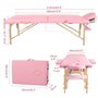 Higliocas Table de Massage Pliante Esthetique: 2 Zones Bois Lit de Massage pour Physiothérapie Tatouage et Spa