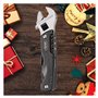 Clé à Molette Clé à Bout Ouvert Multifonction Outil à Main Cadeaux pour Hommes Papa 11 en 1 Outil d'Urgence avec Pince Couteau S