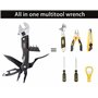 Clé à Molette Clé à Bout Ouvert Multifonction Outil à Main Cadeaux pour Hommes Papa 11 en 1 Outil d'Urgence avec Pince Couteau S