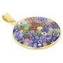Glass Of Venice Collier Pendentif Millefiori en Verre de Murano Multicolore dans Un Cadre en Argent Sterling plaqué Or 7/8 Pouce