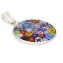 Glass Of Venice Petit Collier Pendentif millefiori en Verre de Murano Rond Multicolore dans Un Cadre en Argent Sterling pour Fem