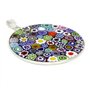 Verre de Venise Murano Verre Millefiori Pendentif Collier Multicolore dans Cadre Argenté 1-1/2 Pouce pour Femme Fait à la Main à