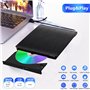 XIAOXIN Lecteur CD DVD ExterneUSB 3.0, Graveur Enregistreur DVD Externe Ultra Slim Portable pour PC, Ordinateur Portable, Macboo