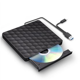 XIAOXIN Lecteur CD/DVD Externe USB 3.0 et Type C Portable DVD-RW Graveur CD