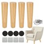 MIVIDE Lot de 4 Pieds de Canapé Bois Massif de 20 CM