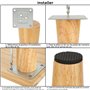 MIVIDE Lot de 4 Pieds de Canapé Bois Massif de 20 CM, Pieds de Meuble en Bois de Rechange avec Plaques de Montage et Vis pour Ca