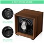Newaner Remontoir Montre Automatique avec Moteur Silencieux, 2 Modes réglage, carré Couleur Noyer boîte avec Port Charge USB et 