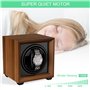 Newaner Remontoir Montre Automatique avec Moteur Silencieux, 2 Modes réglage, carré Couleur Noyer boîte avec Port Charge USB et 