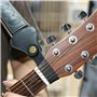 SYEYCW Noir Sangle de Guitare, Coton Tissée Sangle Guitare, avec 4 Médiators, 2 Verrous de Sangle en Caoutchouc et Adaptateur de