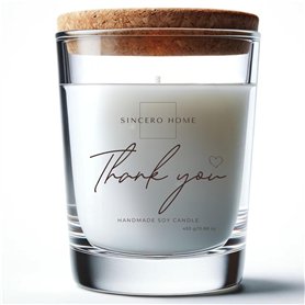 SINCERO HOME Bougie Parfumée 'Thank you' – Cire de Soja