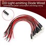 10Pcs 12v 5mm 20cm 0.06W Câble de Lumière de LED Diode Électroluminescente Filaire Multicolore (Blanc)