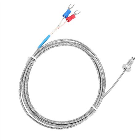 Thermocouple de Type K Filetage Fin à Vis M6 Type K 0-400 Pr Sondes de Capteur de Thermocouple Fil de Capteur de Température(2M)