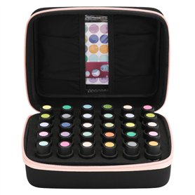 FTINATE 30 Trous Boîte Huile Essentielle Aromathérapie Sac de Rangement Trousses de Toilette Voyage Sac à cosmétiques avec inser