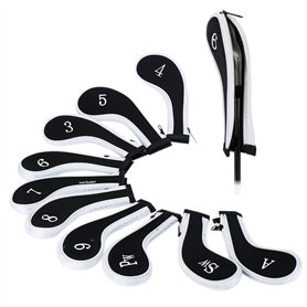 Lot de 10 housses de tête de club de golf avec fermeture éclair