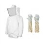 avec des gants de protection