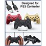 Bicmice Câble de charge USB compatible avec manette PS3 USB A 2.0 vers Mini-B USB 5 broches Câble de charge et de données pour m