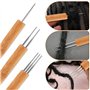 Crochet Locks Cheveux Outil à Aiguilles Dreadlock Crochet Outil pour Cheveux 3 Pièces Aiguilles Crochet Cheveux Crochet Locks po