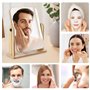 Bois Transparent Haut Miroir Petit Miroir Sur Pied à 360 ° Miroire Miroir de Table Rotatif à 360 Degrés Miroir a Poser Haut Miro