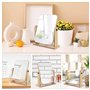 Bois Transparent Haut Miroir Petit Miroir Sur Pied à 360 ° Miroire Miroir de Table Rotatif à 360 Degrés Miroir a Poser Haut Miro