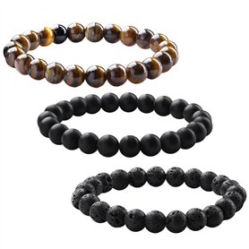 DMNQ 3 Pièces 8mm Bracelet Hommebracelets Pour Homme Bracelet Homme Perle Bracelet Perle Homme Bracelet Pierre Homme Bracelet Oe