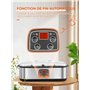 Yaourtière 8 Pots, 180ml Pot en Verre avec Couvercle, Yaourtière avec Écran Numérique, Thermostat Réglable et Minuterie, Arrêt A