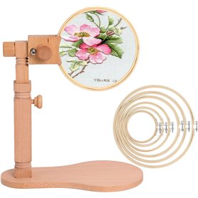 Support pour Point de Croix en Bois avec Tambour à Broder de Tailles Différentes
