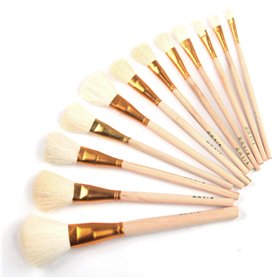 XCSJ Kit De Pinceaux à Pochoir en Bois - 12 Pièces Pour Peinture Acrylique
