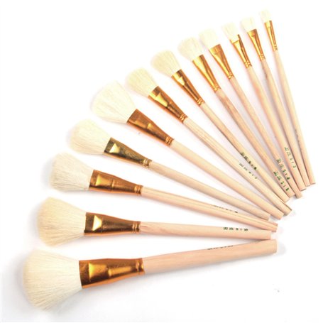 XCSJ Kit De Pinceaux à Pochoir en Bois - 12 Pièces Pour Peinture Acrylique