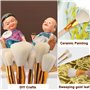 XCSJ Kit De Pinceaux à Pochoir en Bois - 12 Pièces Pour Peinture Acrylique, Aquarelle, Huile - Poils Naturels - Pour Bricolage, 