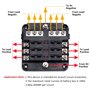 Boîte à Fusible 6 Voies Bloc de Fusibles de Voiture Porte Fusible à Lame avec l'Indicateur LED pour 12V Voiture Automobile Batea